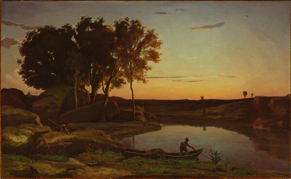 Jean-Baptiste-Camille Corot, Landscape with Lake and Boatman