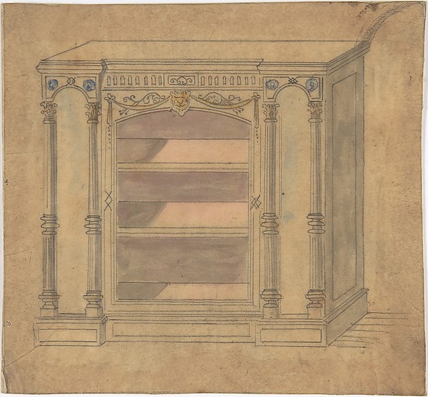 Anonymous, British, 19th century, Cabinet Design with Central Shelves