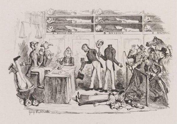 Cruikshank, George, Automaton Police Court and Real Offenders