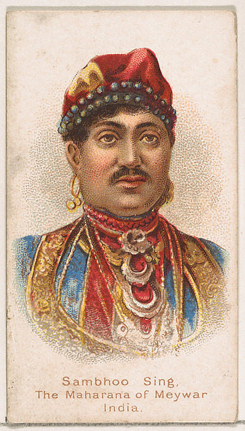 William S. Kimball & Company, Sambhoo Sing, The Maharana of Meywar, India, from the Savage and Semi-Barbarous Chiefs and Rulers series (N189) issued by Wm. S. Kimball & Co.