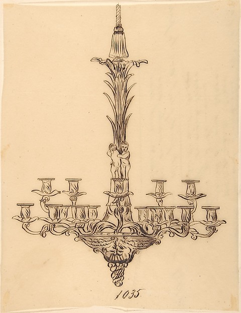 Anonymous, French, 19th century, Designs for a Chandelier