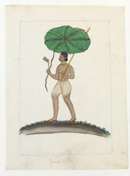 Unknown, One of seven drawings of people and occupations and a lion.