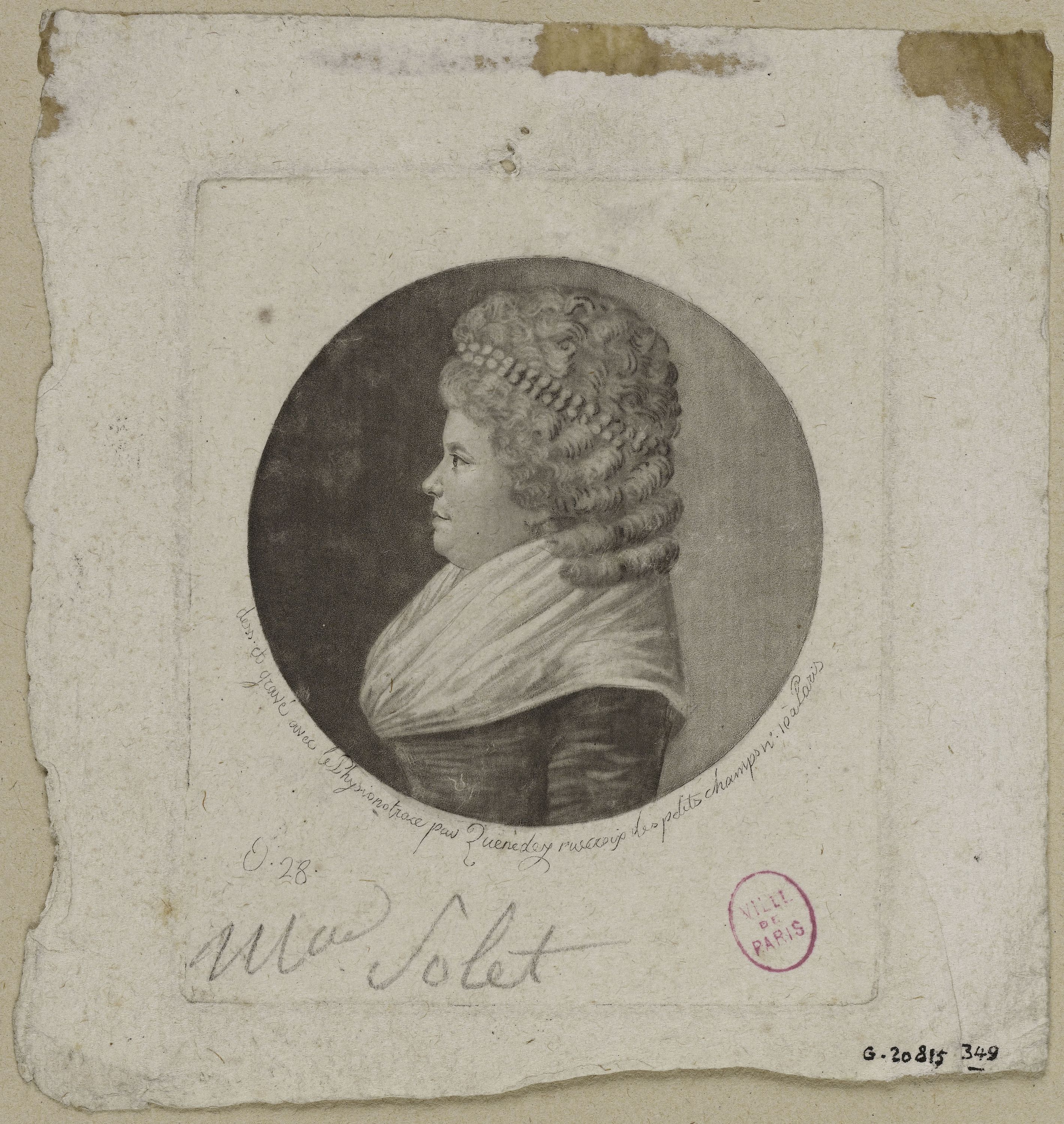 Edmé Quenedey, Portrait de Madame Solet