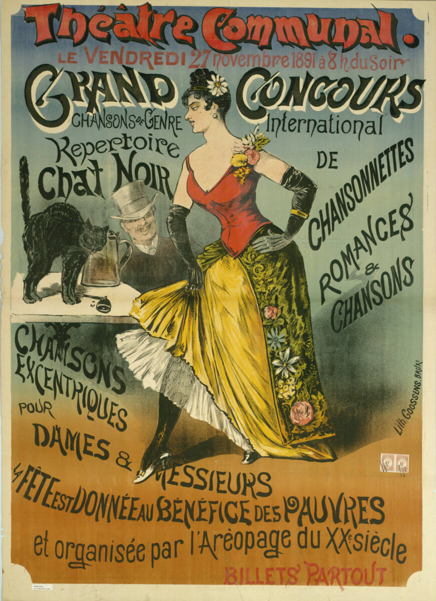 Anonym, Théâtre Communal; LE VENDREDI 27 novembre 1891; GRAND CONCOURS international DE CHANSONNETTES; Repertoire Chat Noir