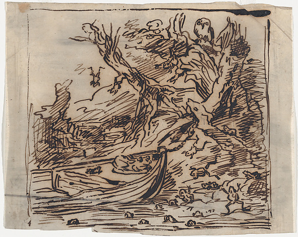 Charles-François Daubigny, The Botin Moored under a Tree