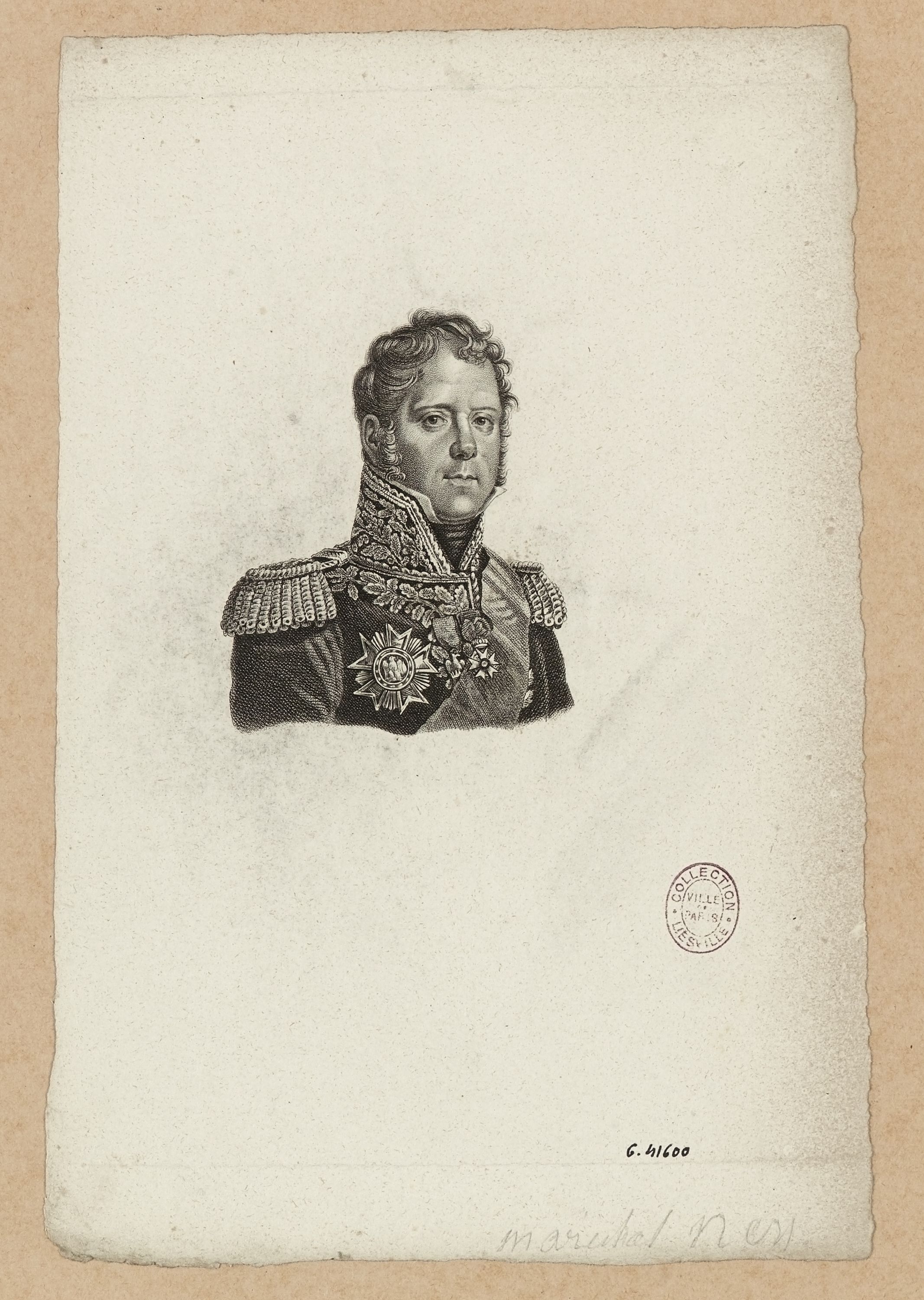 Anonyme, Portrait gravé du Maréchal Ney.