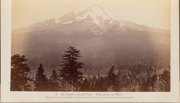 Carleton Watkins, Mt. Shasta, 14,400 Feet. View from the West.