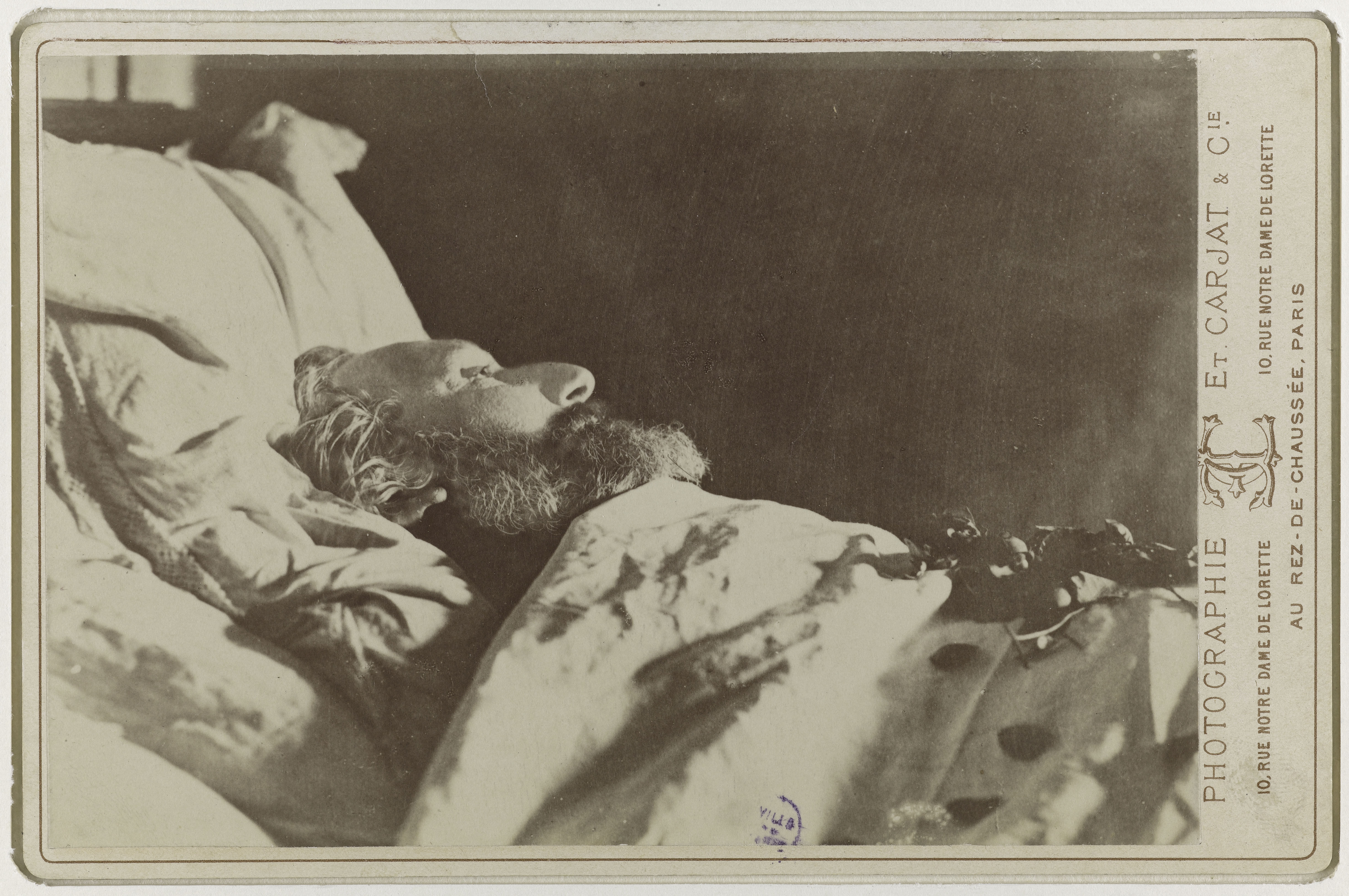 Etienne Carjat, Portrait de Léon Gambetta (1838-1882), avocat et homme politique, sur son lit de mort, 1882
