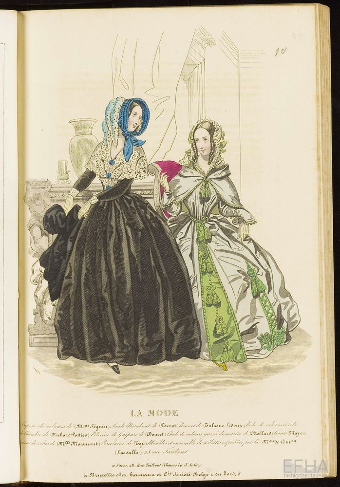 Unknown artist, Modeprent (in kleur) uit 'La mode : album des salons' 1842-01-06