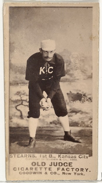 Goodwin & Company, Daniel Eckford "Ecky" Stearns, 1st Base, Kansas City Cowboys, from the Old Judge series (N172) for Old Judge Cigarettes