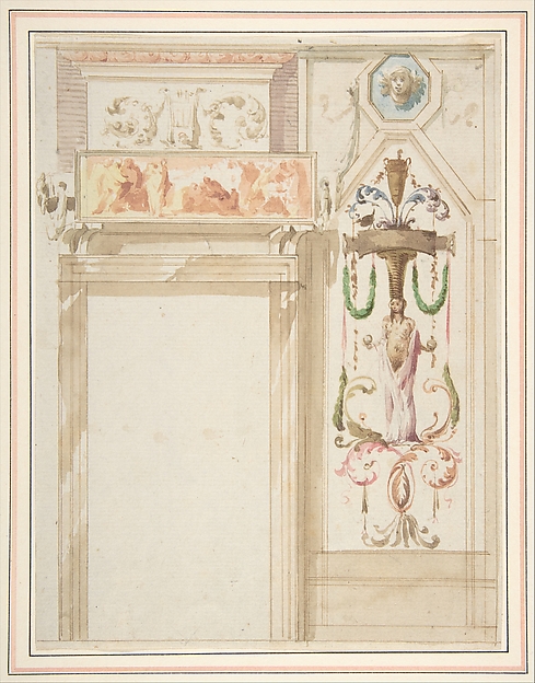 Giuseppe Bernardino Bison, Design for a Wall Decorated with Grotesque