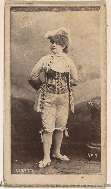 W. Duke, Sons & Co., Card Number 9, Lester, from the Actors and Actresses series (N145-1) issued by Duke Sons & Co. to promote Cross Cut Cigarettes