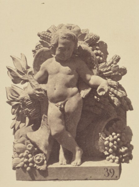 Édouard Baldus, ["L'Abondance", Sculpture by Julien Charles Dubois, Decoration of the Louvre, Paris]
