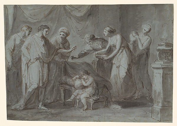 Angelica Kauffmann, Servius Tullius When a Child, Asleep in the Apartment of King Tarquinius Priscus