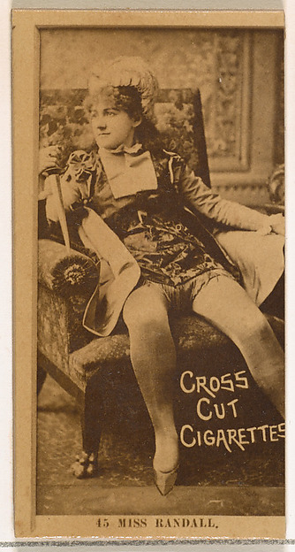 W. Duke, Sons & Co., Card Number 45, Miss Randall, from the Actors and Actresses series (N145-2) issued by Duke Sons & Co. to promote Cross Cut Cigarettes