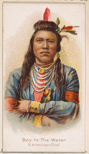 William S. Kimball & Company, Boy-In-The-Water, North American Chief, from the Savage and Semi-Barbarous Chiefs and Rulers series (N189) issued by Wm. S. Kimball & Co.
