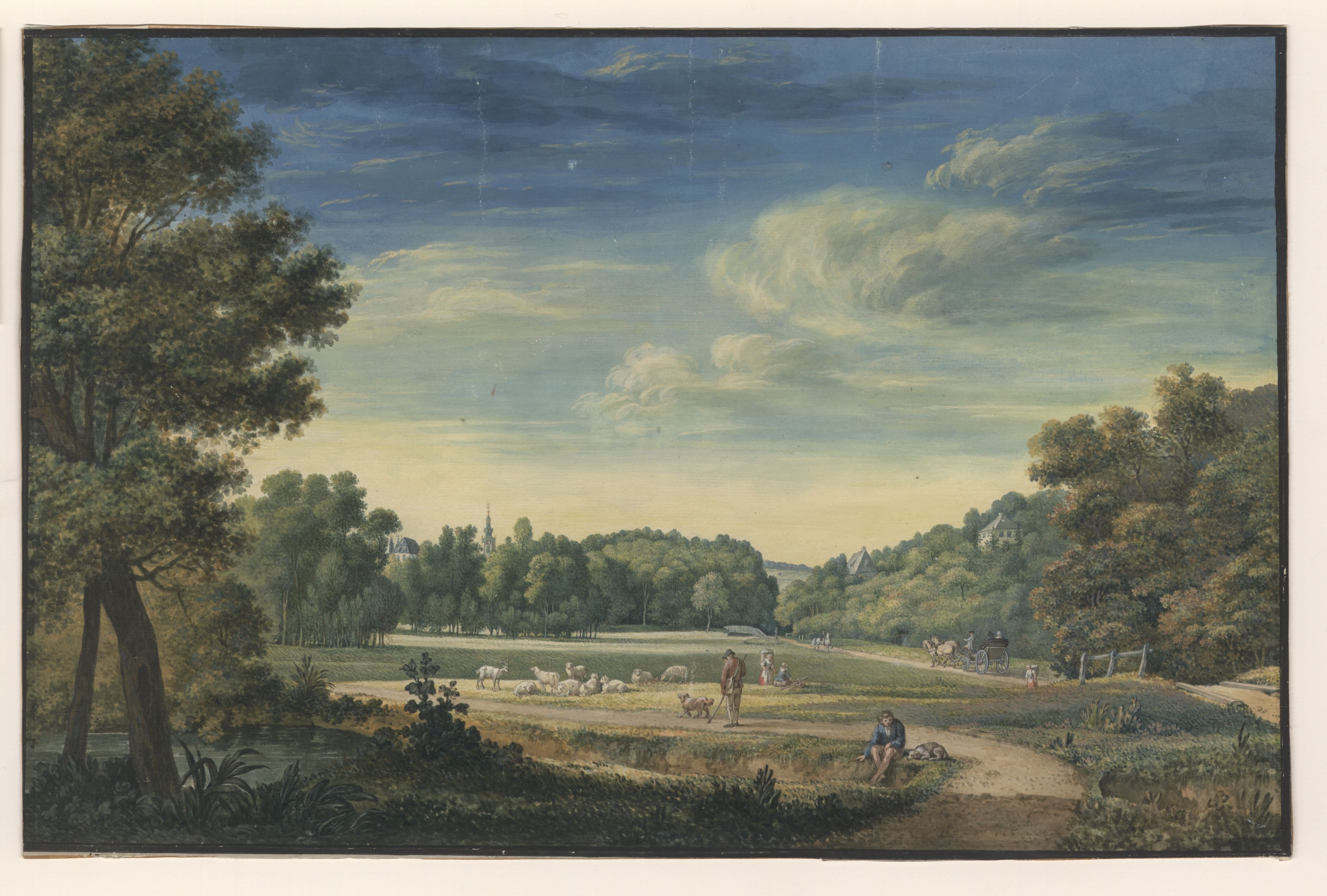 Georg Melchior Kraus, Der Ilmpark in Weimar mit Goethes Gartenhaus