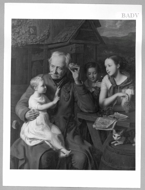 Ferdinand Georg Waldmüller, Old soldier with children