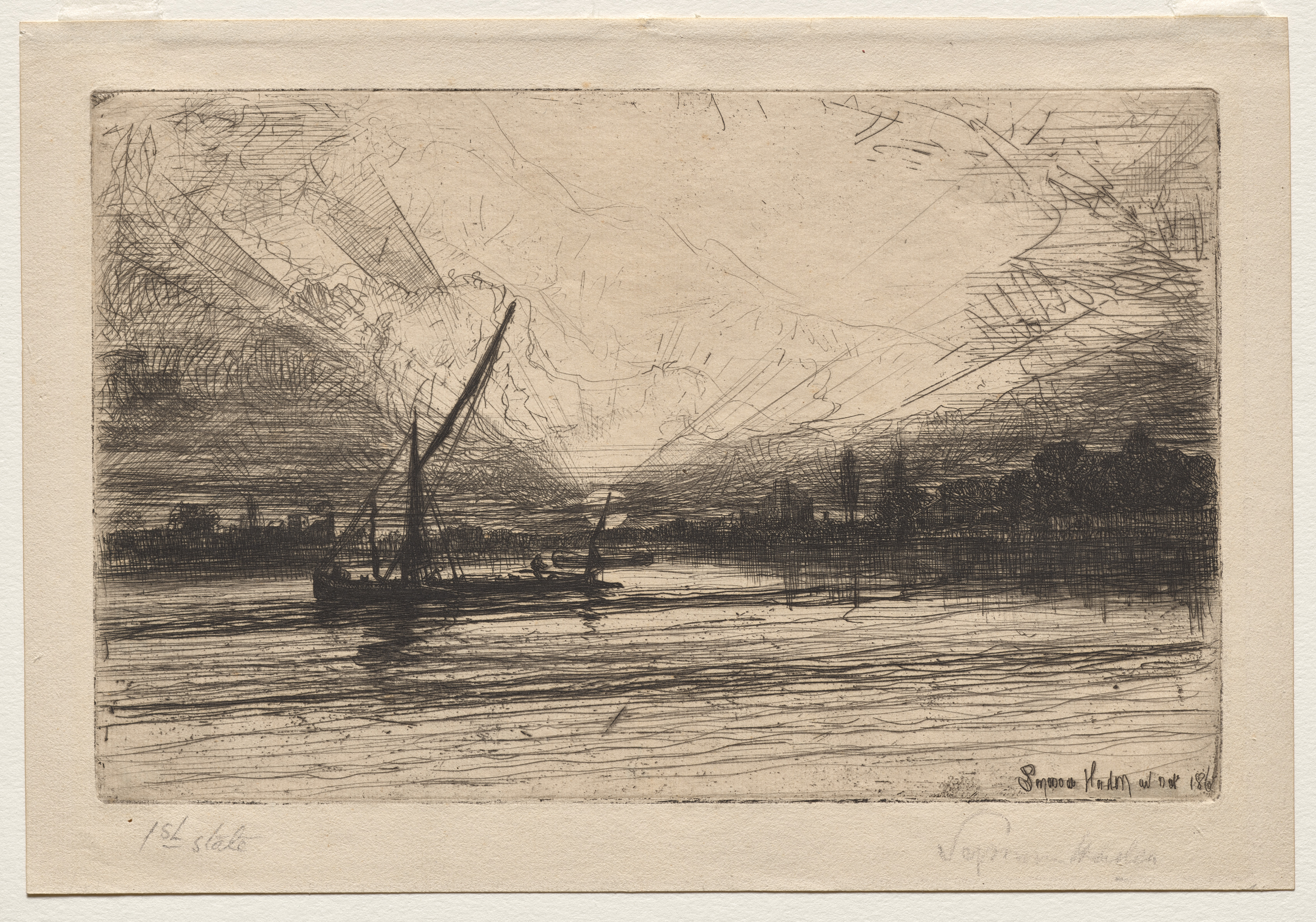Francis Seymour Haden, Sunset on the Thames