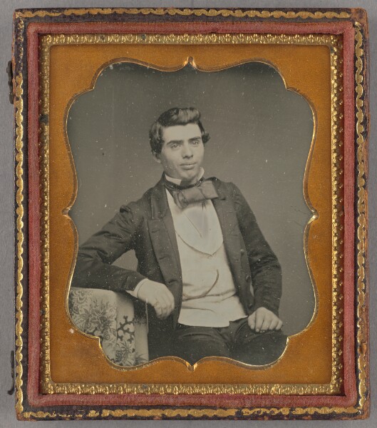 Unknown, [Portrait of a Seated Man with Large Bow Tie]
