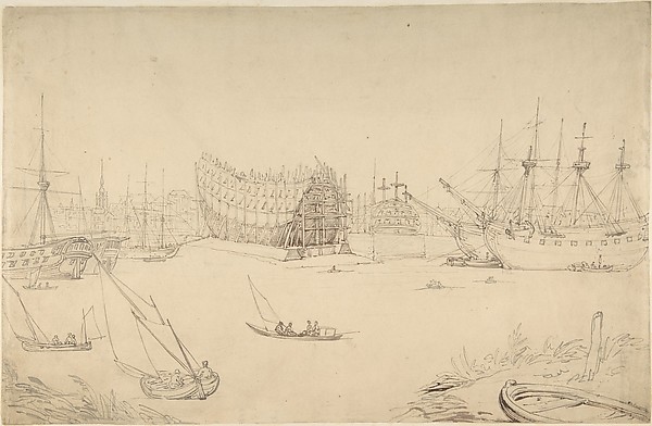 Thomas Rowlandson, Harbor scene