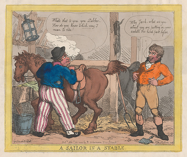 Thomas Rowlandson, A Sailor in a Stable