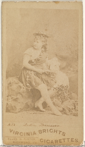 Allen & Ginter, Card 523, Lydia Thompson, from the Actors and Actresses series (N45, Type 1) for Virginia Brights Cigarettes