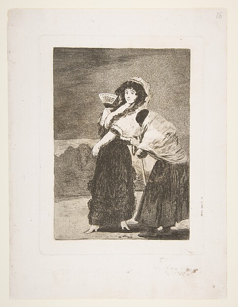 Goya (Francisco de Goya y Lucientes), Plate 16  from 'Los Caprichos':For heaven's sake: and it was her mother (Dios la Perdone: Y era su madre)