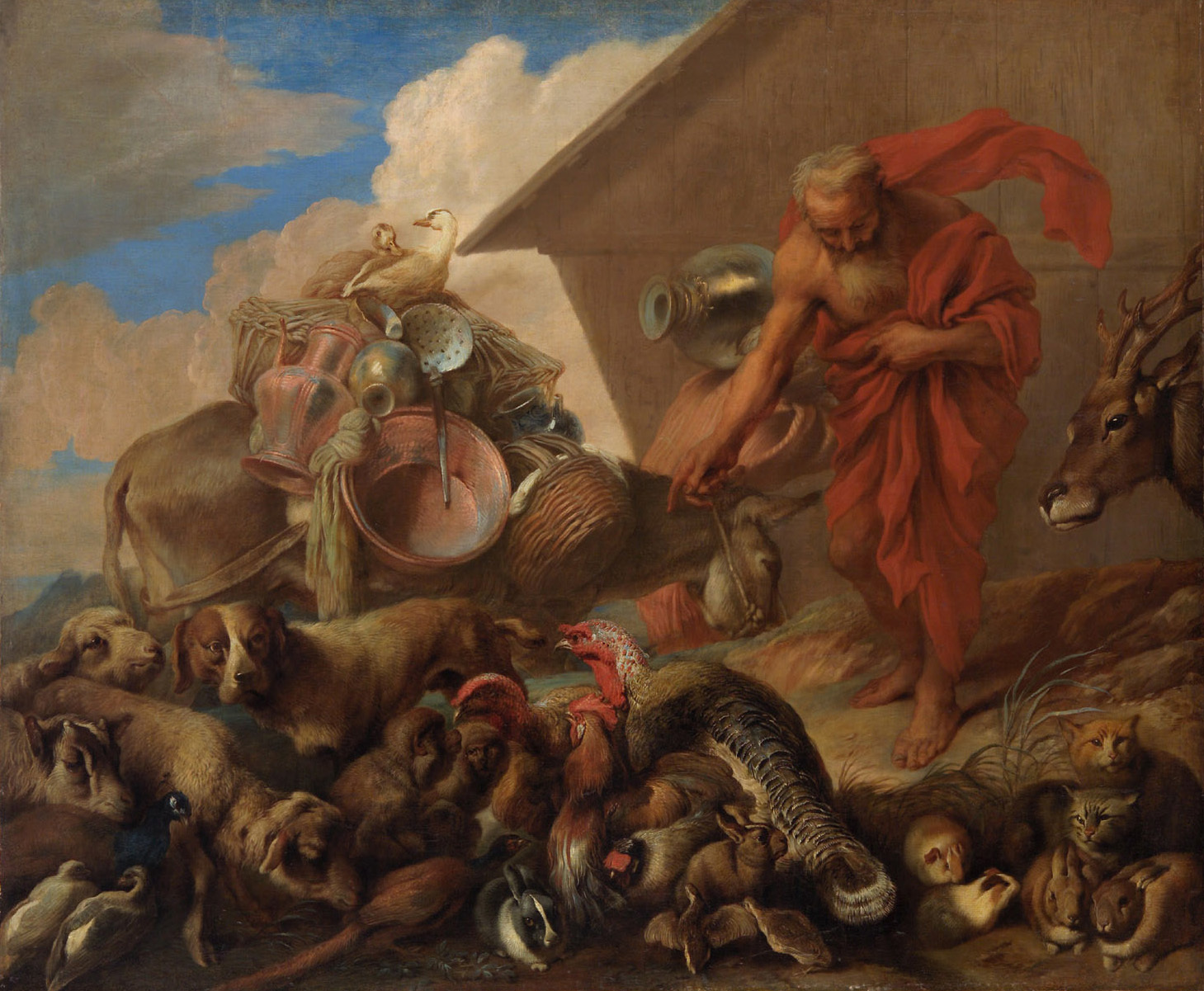 Giovanni Benedetto Castiglione, Noah mit den Tieren vor der Arche