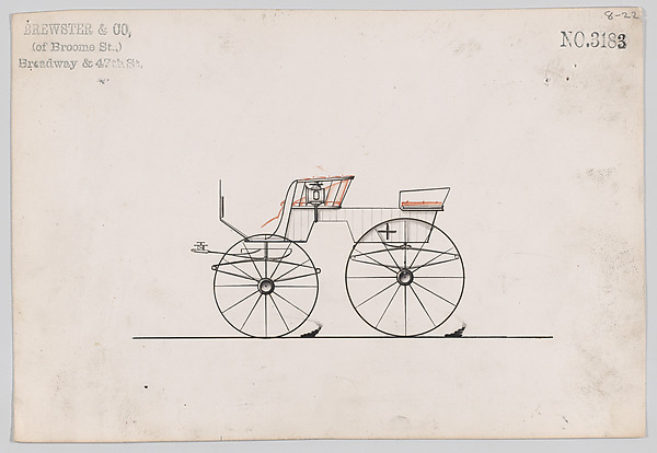 Brewster & Co., Design for 4 seat Phaeton, no top, no. 3183