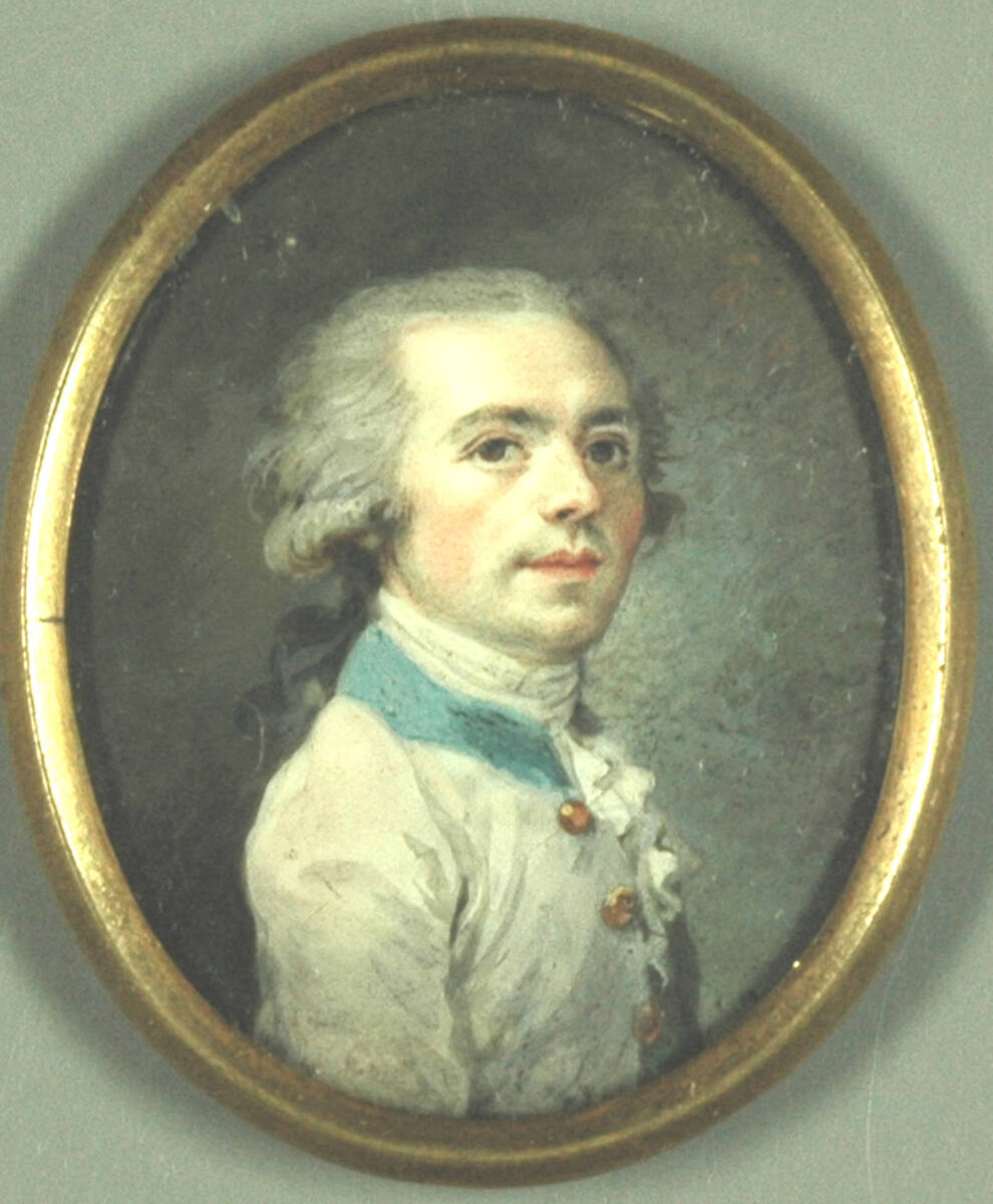 Anonym, General Jumans, in weißer Uniform mit blauem Kragen und Spitzenjabot