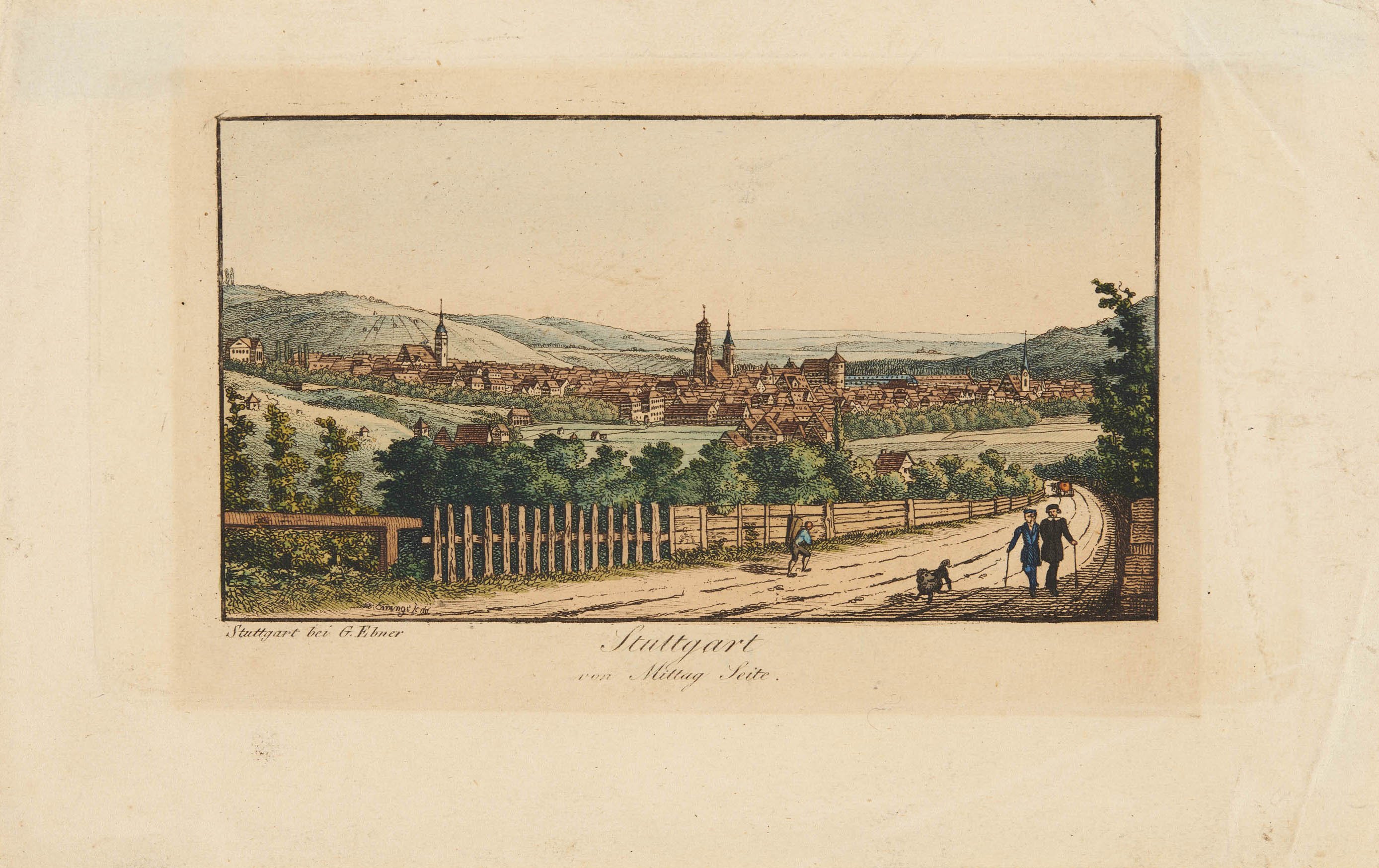 Verlag der G. Ebner'schen Kunsthandlung, "Stuttgart von Mittag Seite."