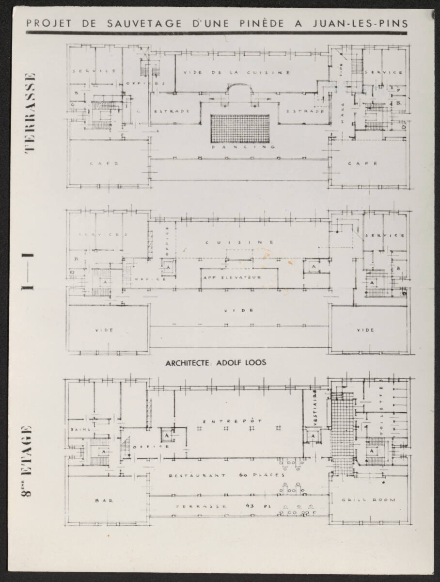 Anonym, Projekt Hotel, Juan-les-Pins, Frankreich, 8. Etage, Terrasse, Grundriss