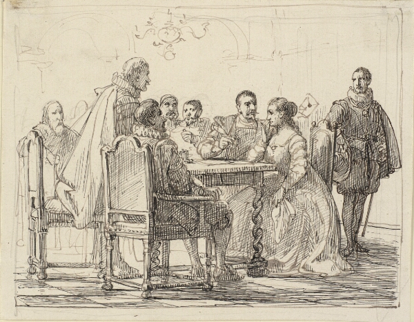 Wilhelm Marstrand, Selskabsscene, Chr. IV's tid