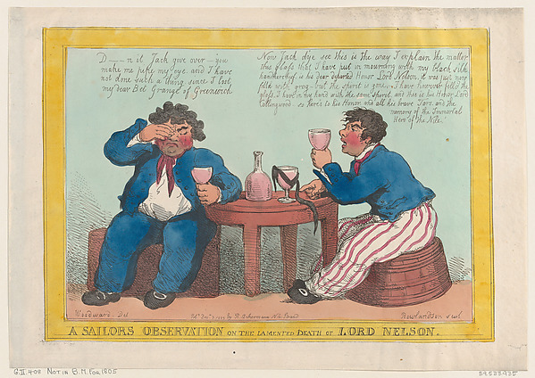 Thomas Rowlandson, A Sailor's Observation on the Lamented Death of Lord Nelson