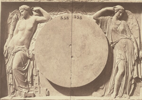 Édouard Baldus, ["L'Invention et la Réflexion", Sculpture by Georges Diébolt, Decoration of the Louvre, Paris]