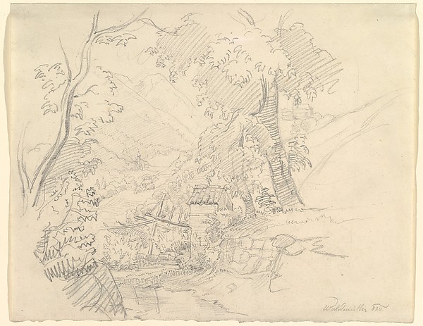 Ferdinand Georg Waldmüller, Landscape with a View in a Valley