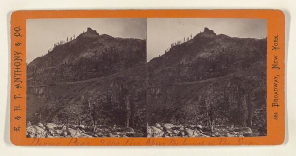 Edward and Henry T. Anthony & Co., Donner Peak, 9000 Feet Above the Level of the Sea. Snow Sheds along the Cliff - 1500 feet above the valley. Central Pac. R. R.