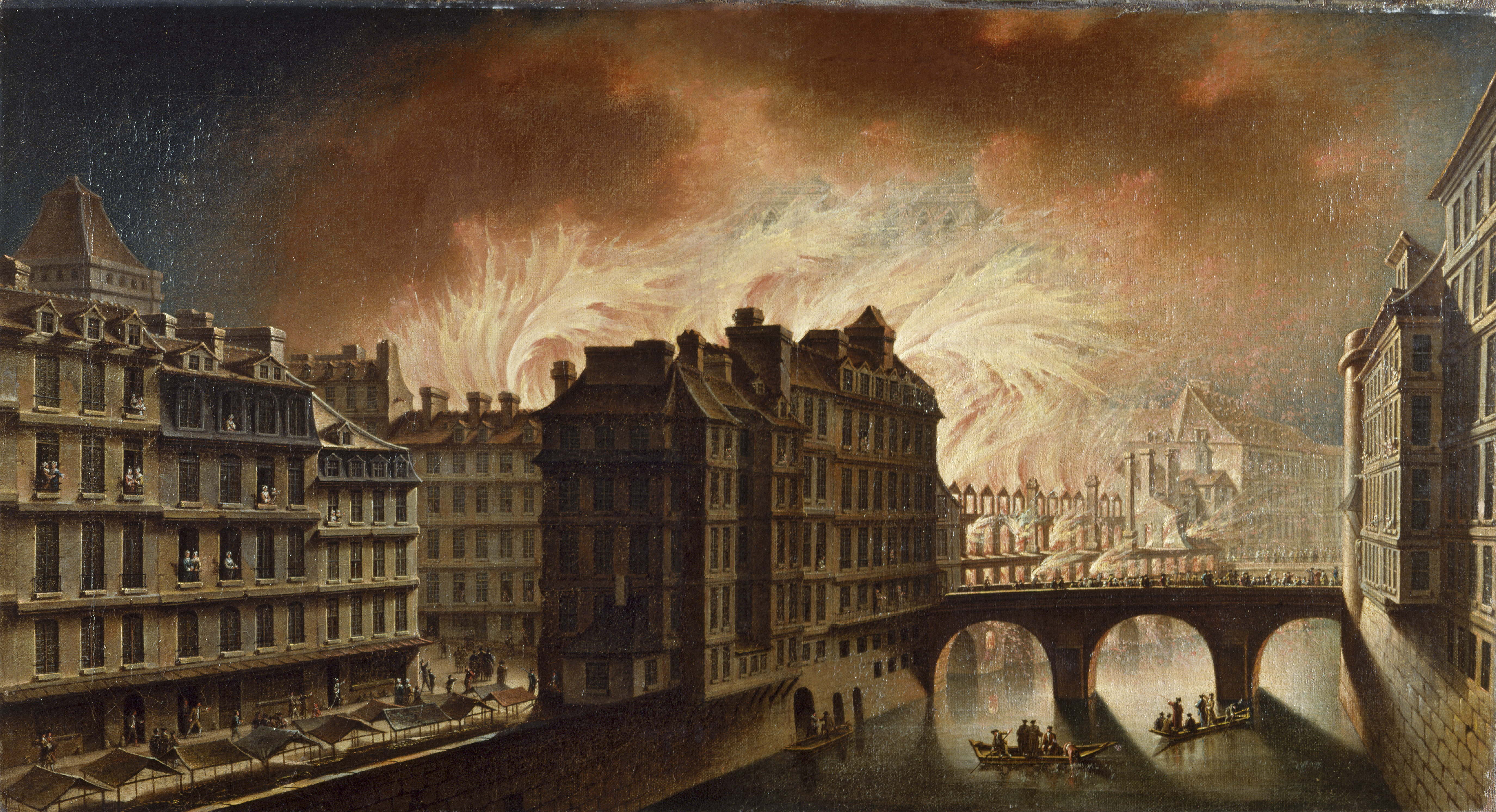 Nicolas Jean-Baptiste Raguenet, L'incendie de l'Hôtel-Dieu en 1772