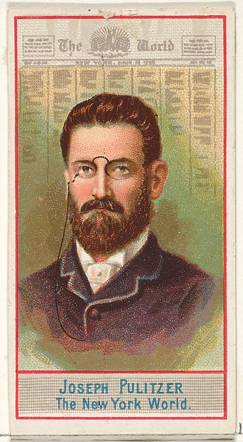 Allen & Ginter, Joseph Pulitzer, The New York World, from the American Editors series (N1) for Allen & Ginter Cigarettes Brands