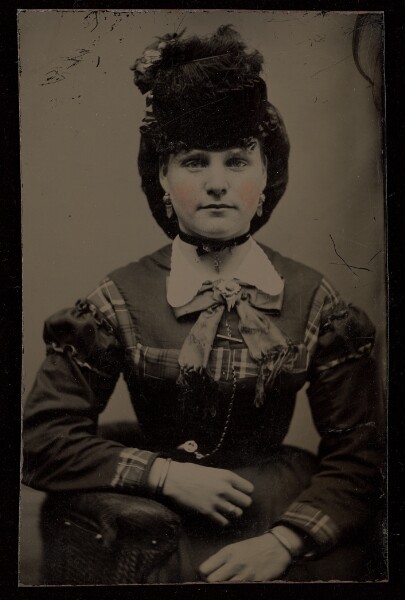 Unknown, [Portrait of a Seated Woman in Bonnet]