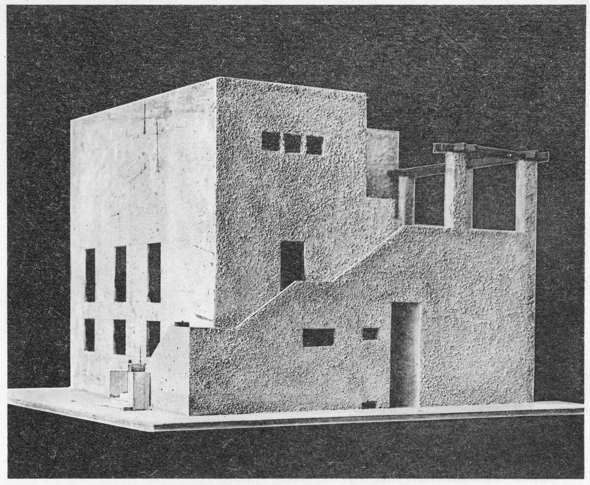 Anonym, Villa Alexander Moissi (Projekt), Lido, Venedig, Italien, Schrägansicht des Mdoells (Ausschnitt aus einem Druckwerk)