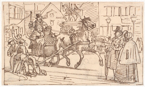 Wilhelm Marstrand, Kanekørsel omkring "Hesten" på Kongens Nytorv