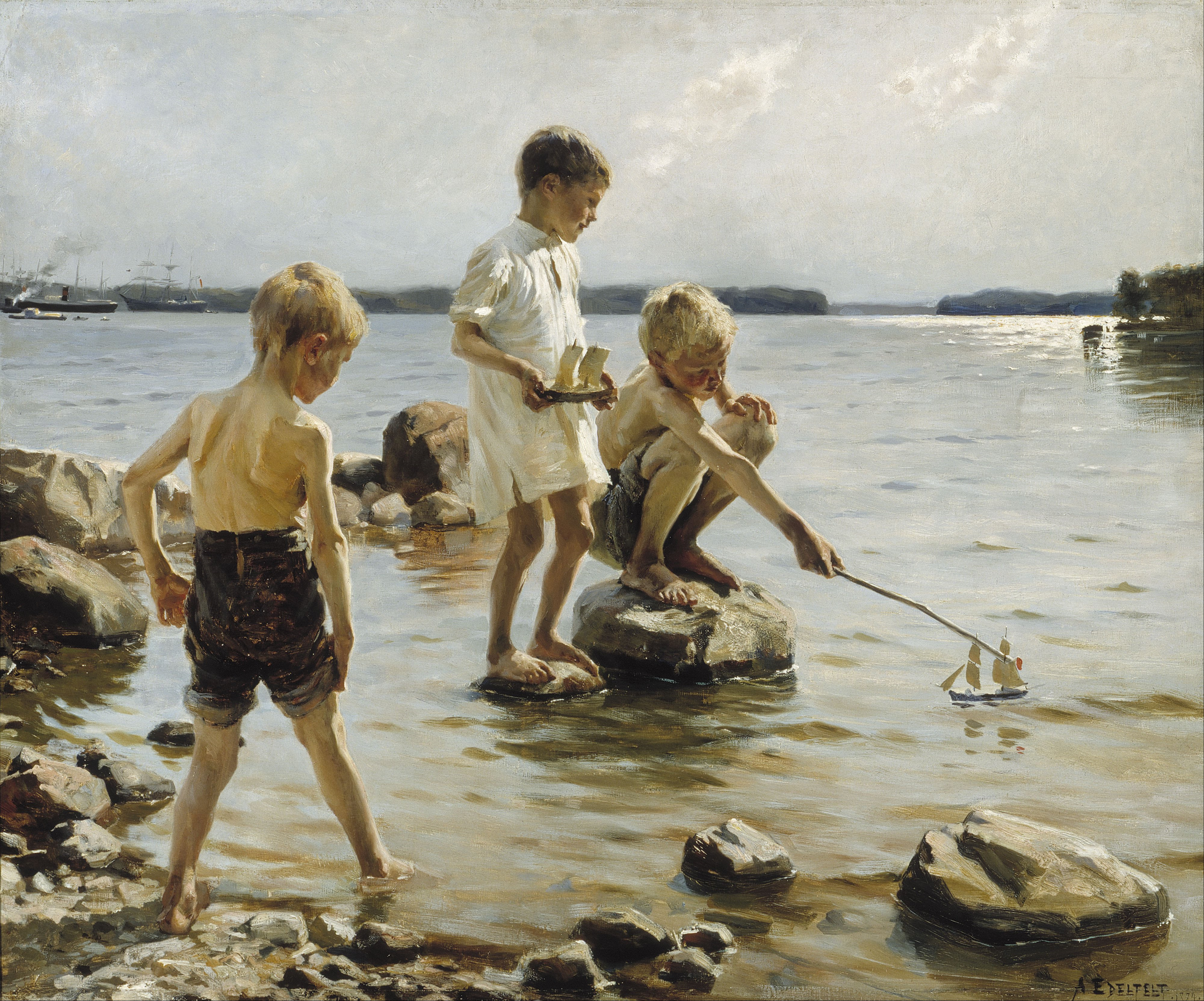 Albert Edelfelt, Boys Playing on the Shore