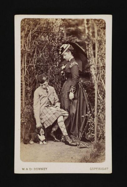 W. & D. Downey, A photograph of a woman, boy and dog
