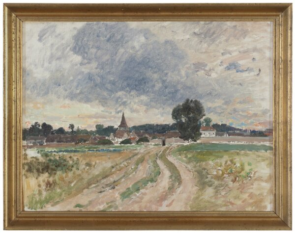 Alfred Wahlberg, Landskap med en kyrka. Studie