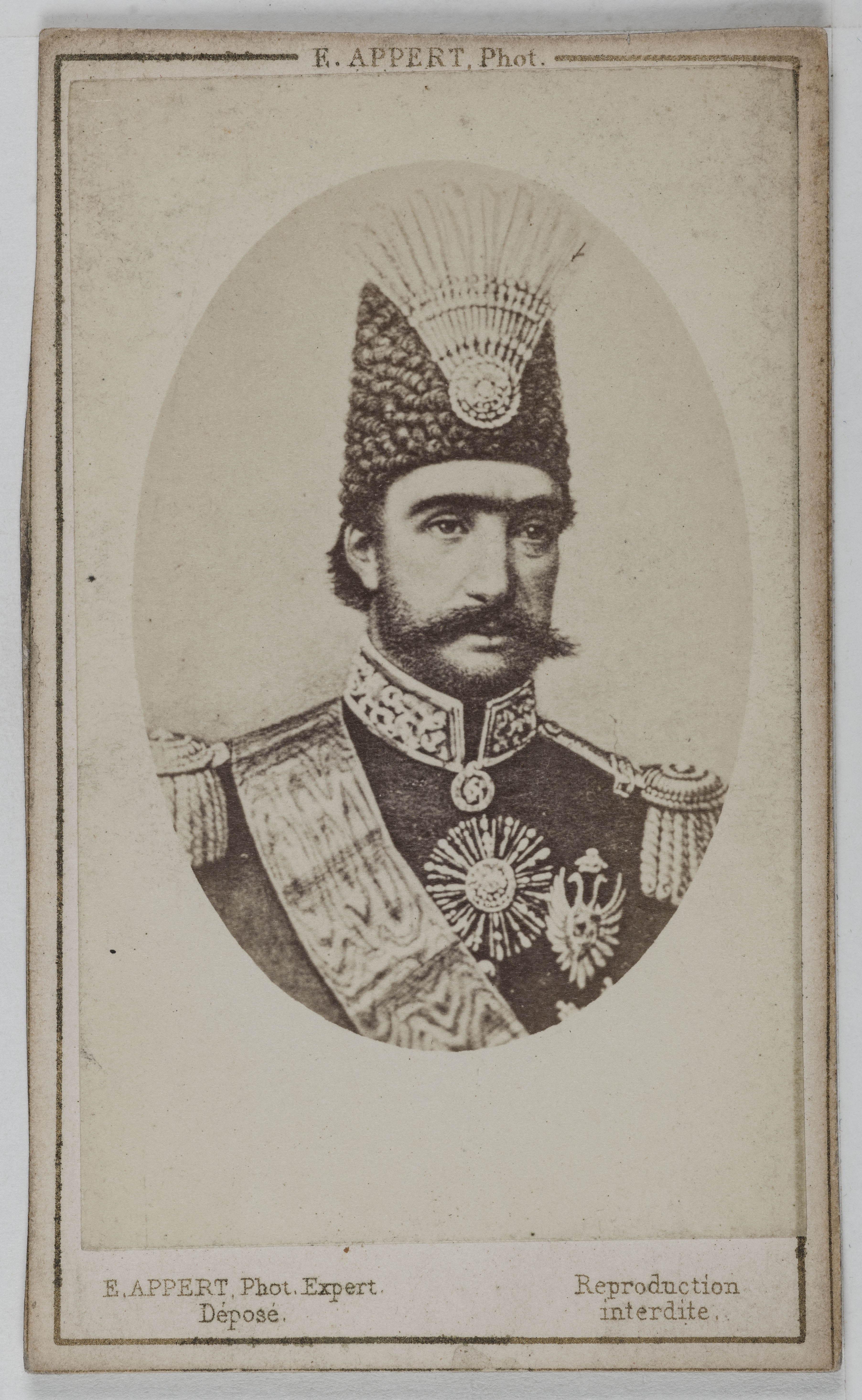 Ernest Charles Appert, Portrait de Nasser-Ed-Din, shah de Perse.