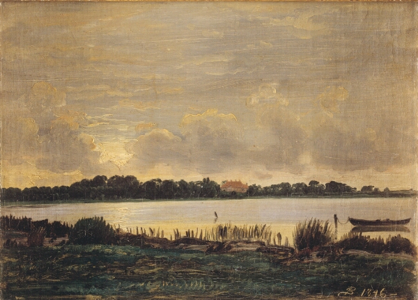 P.C. Skovgaard, Udsigt mod Nysø over Præstø Fjord. Sommeraften