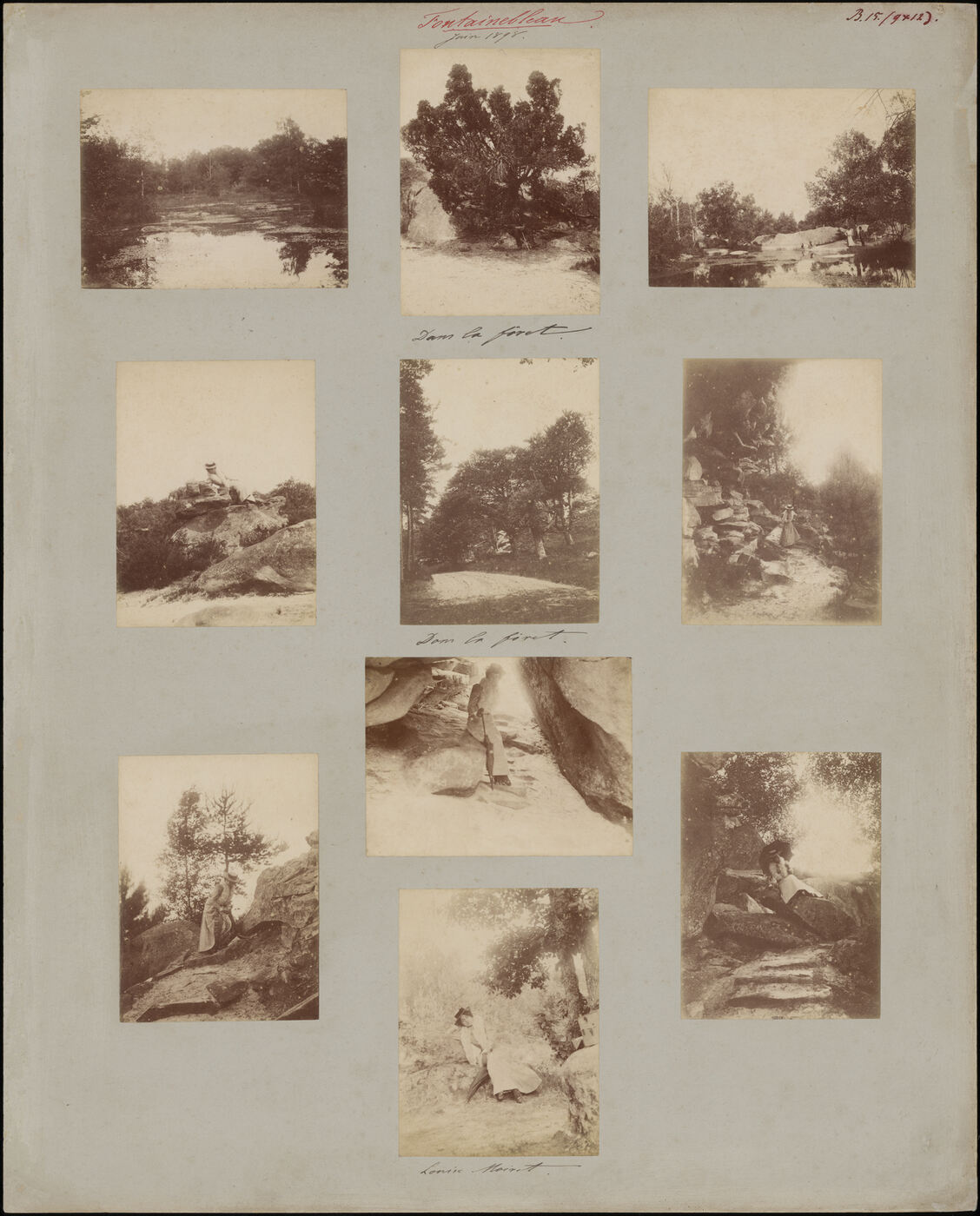 Benediktas Henrikas Tiškevičius, Kartono lakštas su dešimčia Benedikto Henriko Tiškevičiaus fotografijų (Fontenblo)