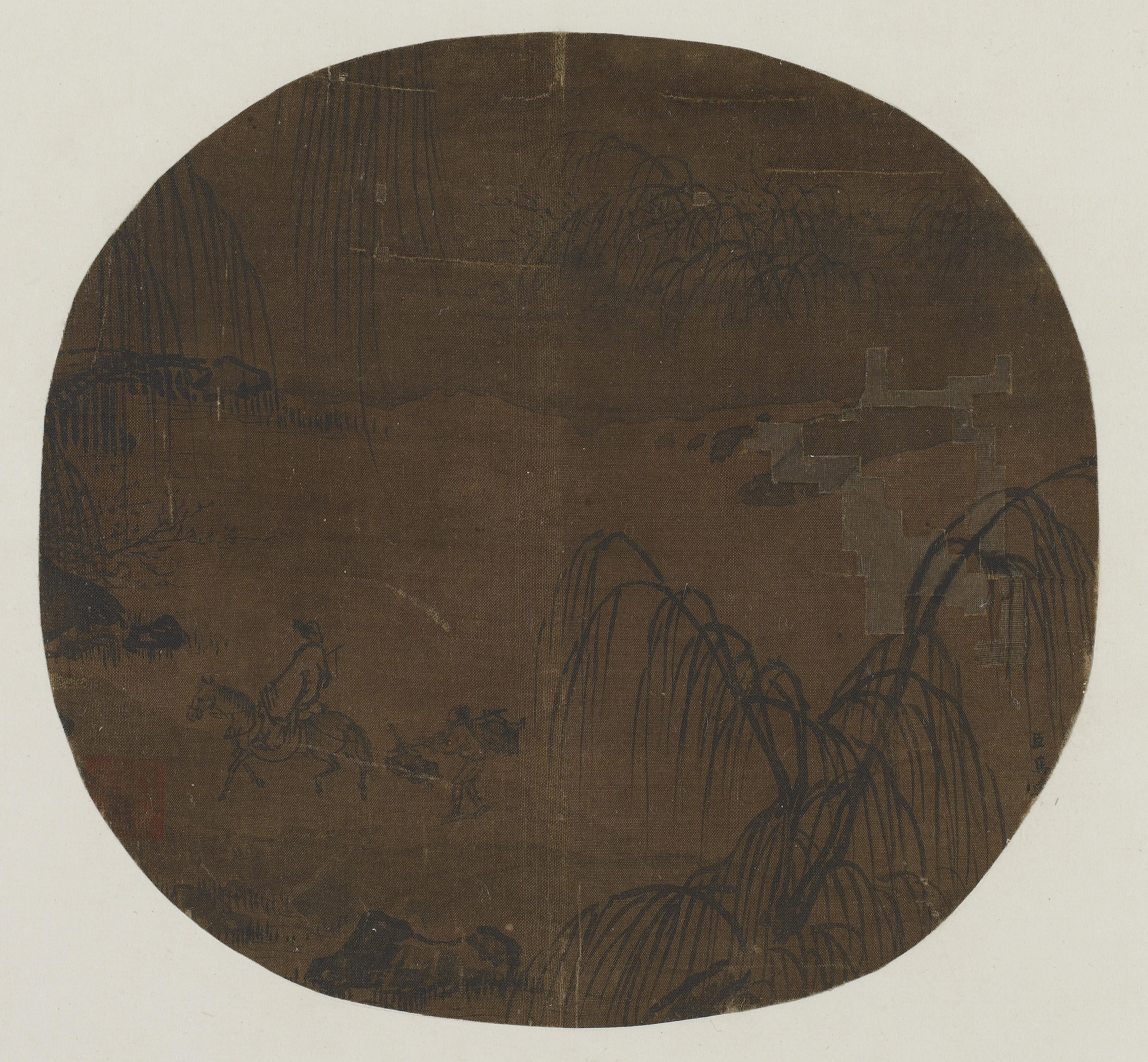 Formerly attributed to Ma Yuan, Travelers under willow trees